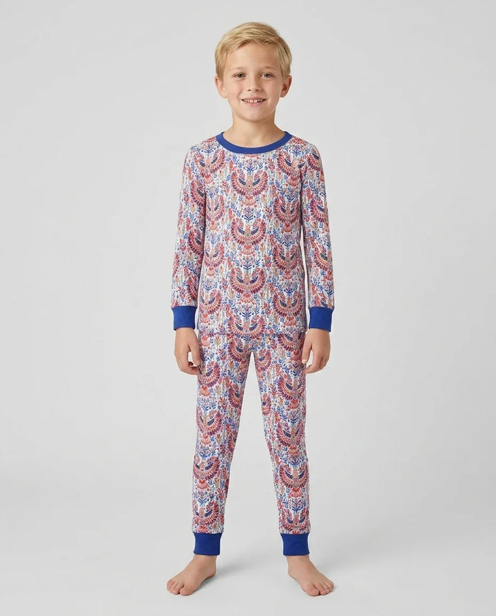 Patriotic Eagle Bamboo Two Piece Long Sleeve Pajama Set
