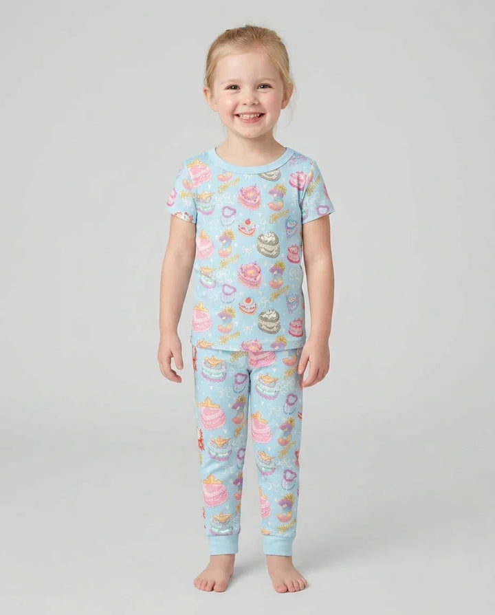 Custom Princess Baby Birthday Bamboo Two Piece Short Sleeve Pajama Set
