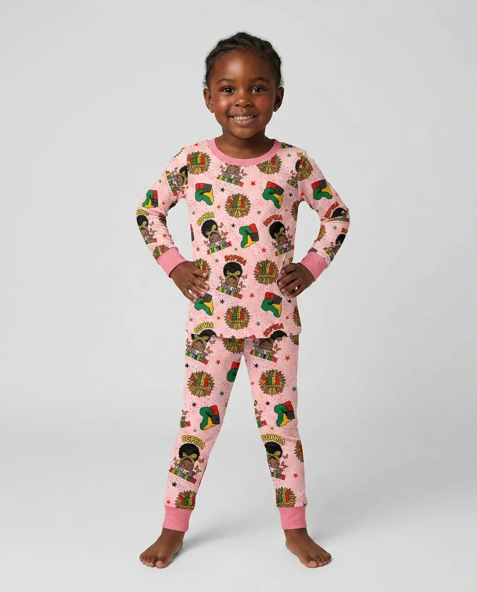 Zweiteiliges Langarm-Pyjama-Set mit Sommerfrüchten