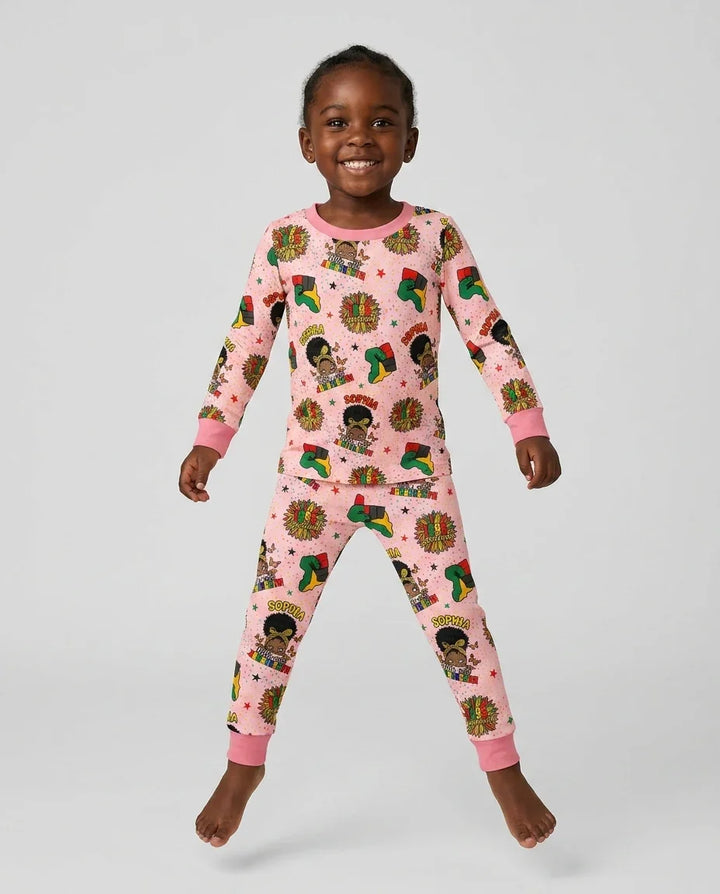 Zweiteiliges Langarm-Pyjama-Set mit Sommerfrüchten