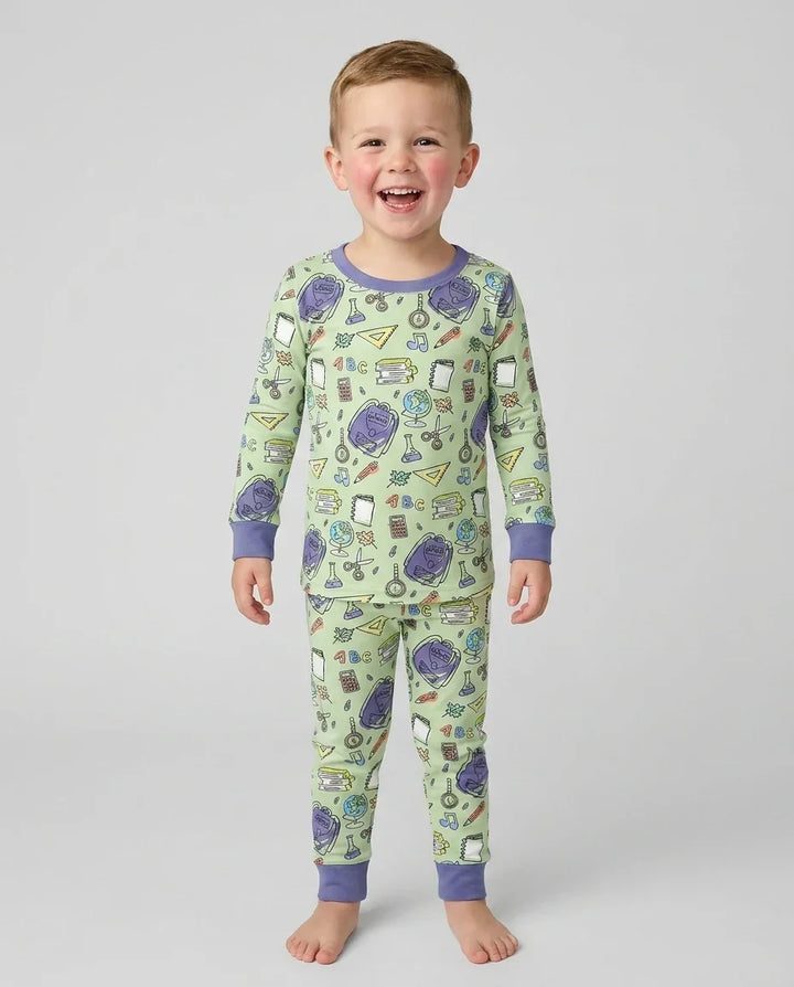 Doodle School Days Bamboo Two Piece Long Sleeve Pajama Set