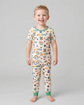 Rainbow Space Cats Family Matching Bamboo Two Piece Short Sleeve Pajama Set