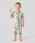 Rainbow Space Cats Family Matching Bamboo Shorty Zippy