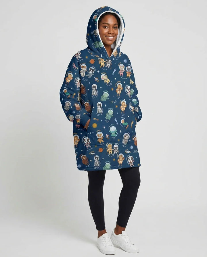Animal Astronauts Bamboo Blanket Hoodie