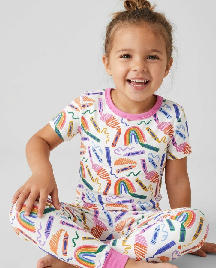 Crayon Chaos Bamboo Two Piece Short Sleeve Pajama Set