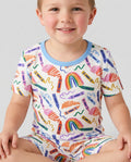 Crayon Chaos Bamboo Two Piece Short Sleeve Shorts Pajama Set