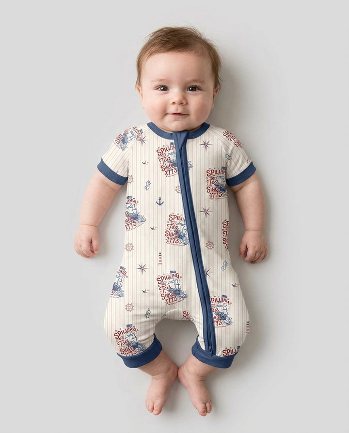Spilling The Tea Since 1773 Family Matching Bamboo Shorty Zippy