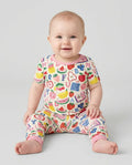 Back To School Fruit Alphabet Bamboo Two Piece Short Sleeve Pajama Set