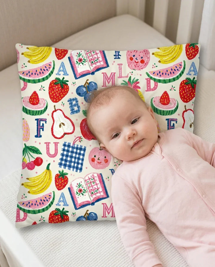 Back To School Fruit Alphabet Bamboo Pillow Case