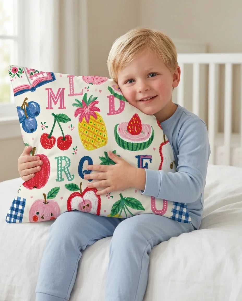Back To School Fruit Alphabet Bamboo Pillow Case