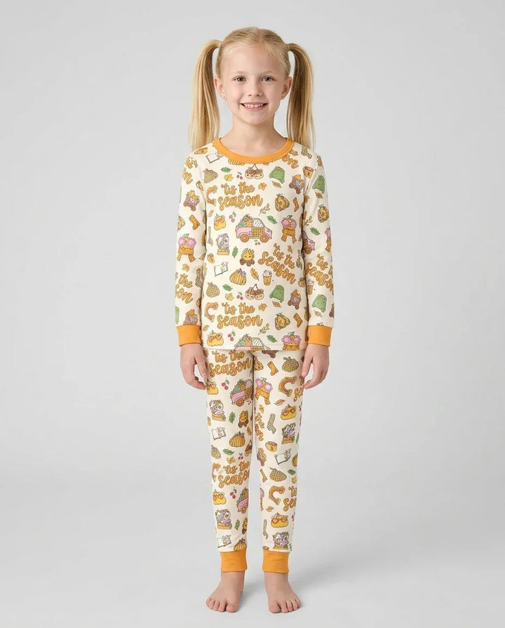 Zweiteiliges Langarm-Pyjama-Set mit Sommerfrüchten
