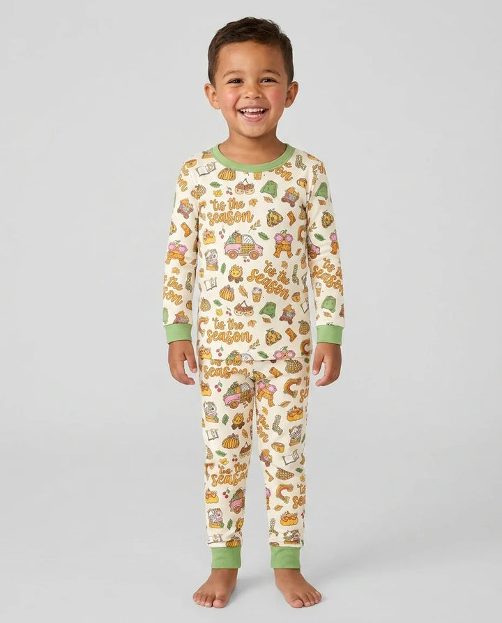 Zweiteiliges Langarm-Pyjama-Set mit Sommerfrüchten