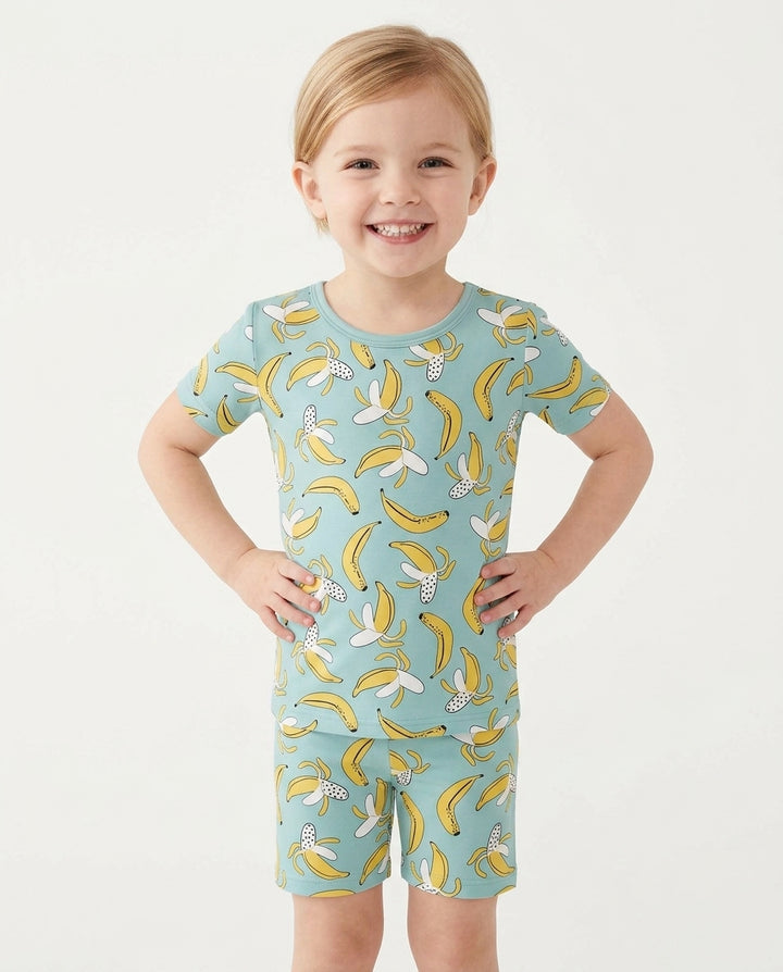 Conjunto de pijama de dos piezas de shorts de manga corta Bananas Bamboo