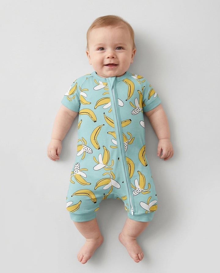Bananas Bamboo Shorty Zippered Romper