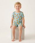 Pizza Doodle Bambus Zweiteiliges Kurzarm-Shorts-Pyjama-Set