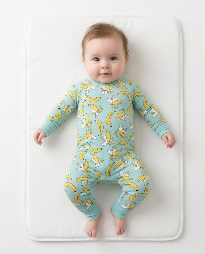 Mameluco con cremallera Bananas Bamboo Crescent