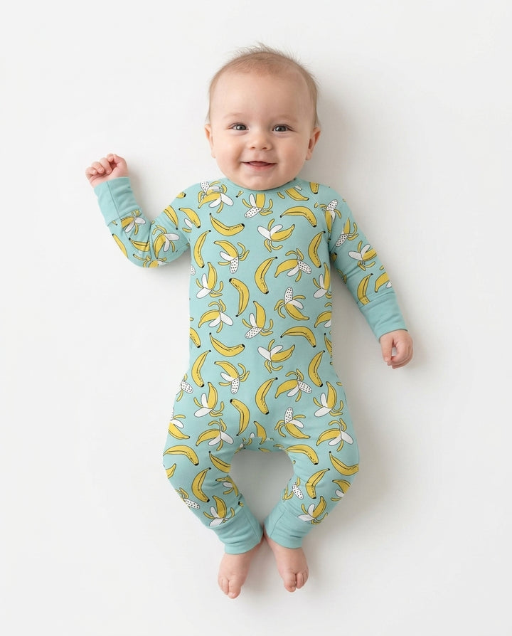 Mameluco con cremallera Bananas Bamboo Crescent