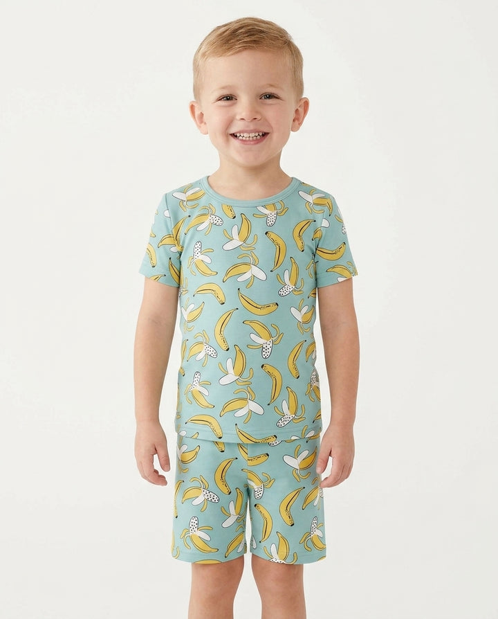 Conjunto de pijama de dos piezas de shorts de manga corta Bananas Bamboo