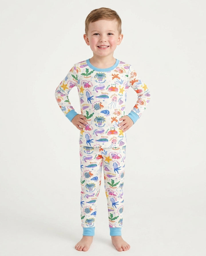 Tide Pool Pals Bamboo Two Piece Long Sleeve Pajama Set