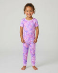 Purple Watercolor Bamboo Two-Piece Short Sleeve Pajama Set