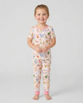 Whimsical Cat Parade Two Piece Short Sleeve Pajama Set