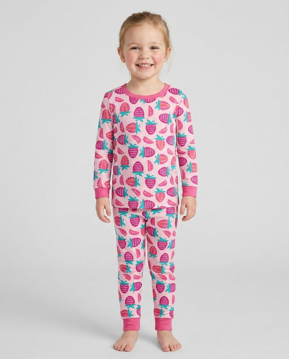 Sweet Strawberries Bamboo Two Piece Pajama Set