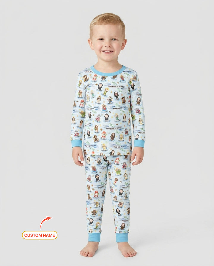 Zweiteiliges Langarm-Pyjama-Set mit Sommerfrüchten