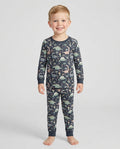 Navy Jurassic Jungle Bamboo Two Piece Pajama Set