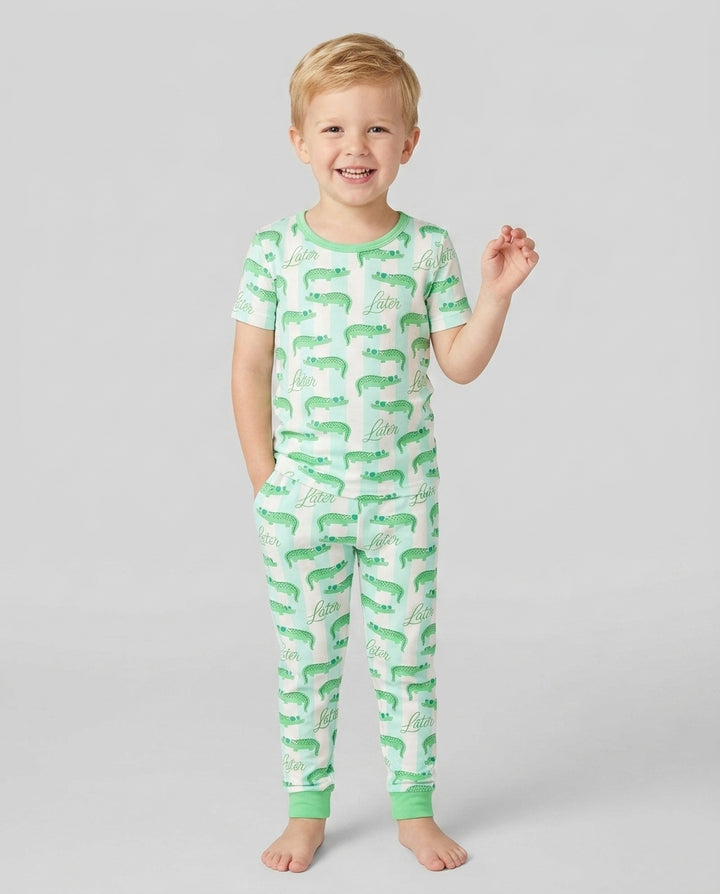 Later Gator Bamboo Two Piece Short Sleeve Pajama Set