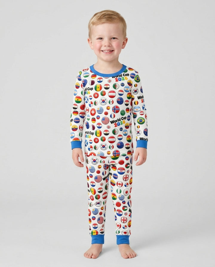 Zweiteiliges Langarm-Pyjama-Set mit Sommerfrüchten