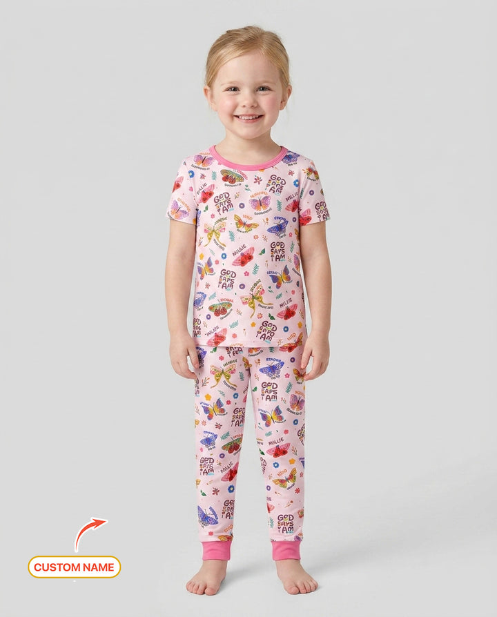 Zweiteiliges, kurzärmliges Pyjama-Set mit Marienkäfern