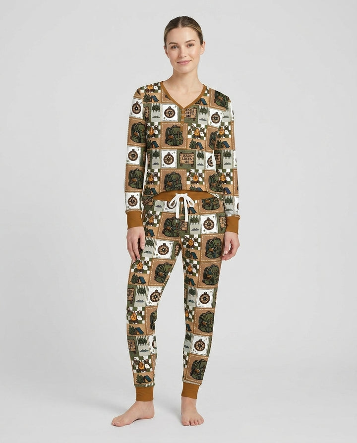 Camping Jesus Loves Me Bamboo Women Pajama Set