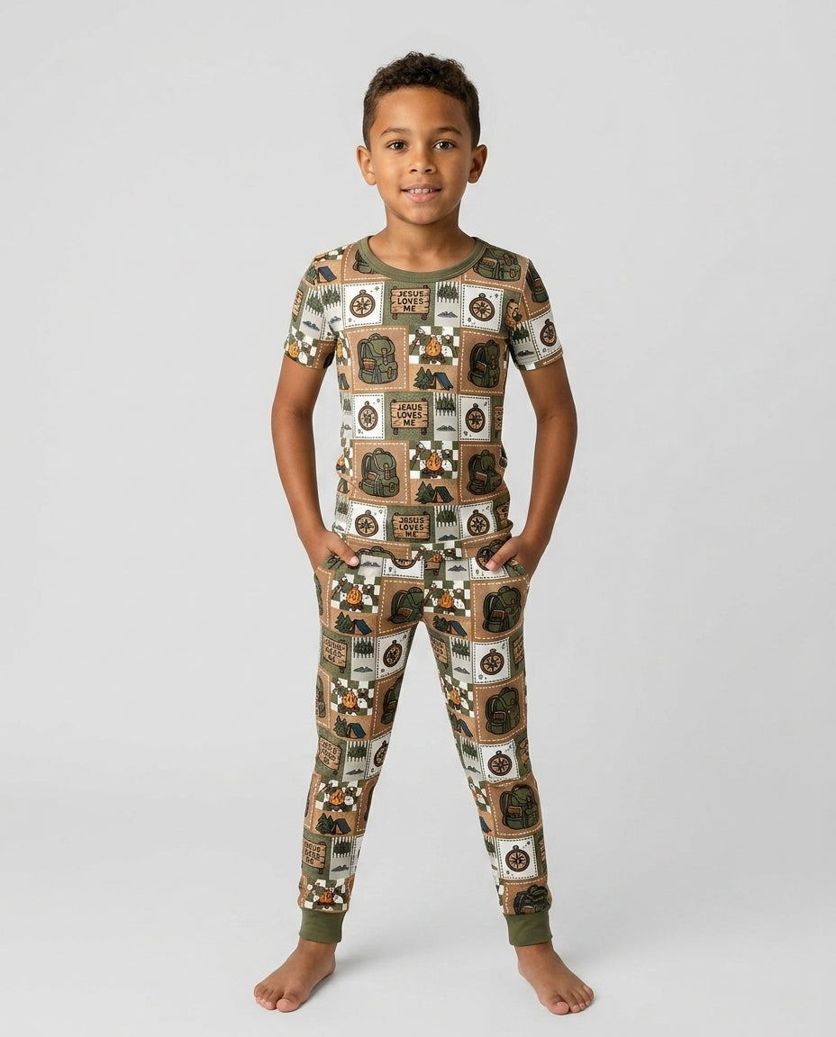 Zweiteiliges, kurzärmliges Pyjama-Set mit Marienkäfern