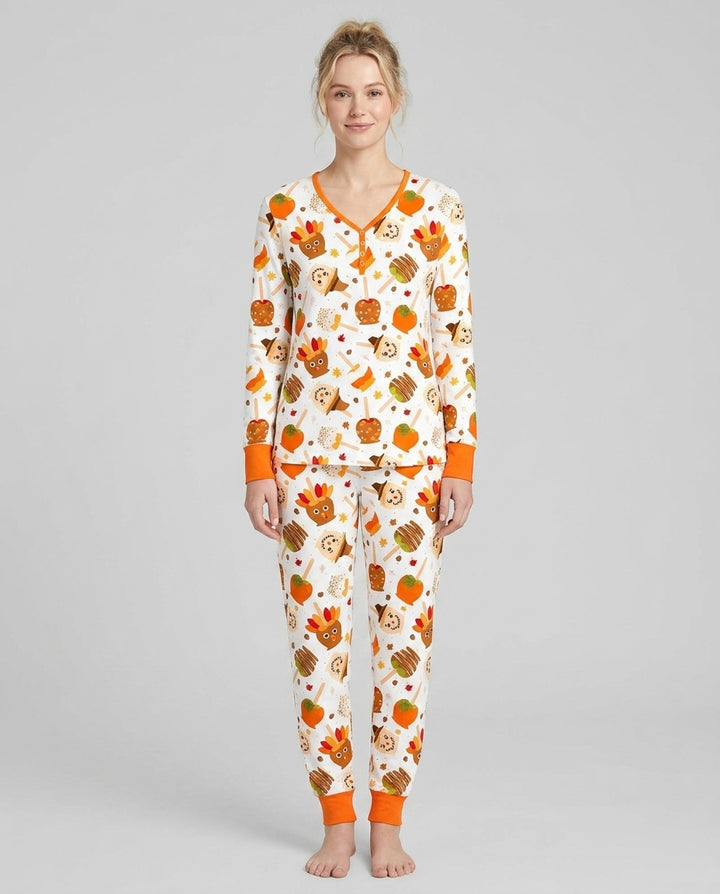Plantilla de conjunto de pijama de mujer de bambú