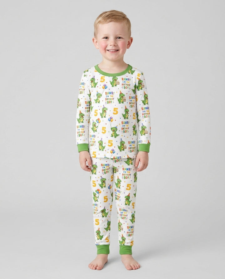 Zweiteiliges Langarm-Pyjama-Set mit Sommerfrüchten