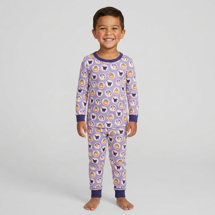 Zweiteiliges Langarm-Pyjama-Set mit Sommerfrüchten