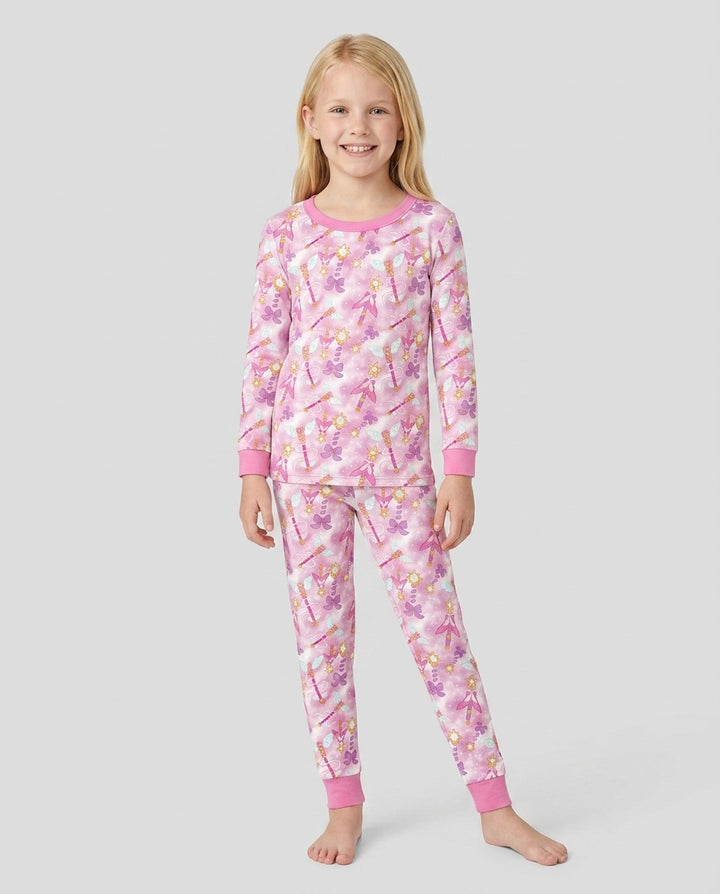 Zweiteiliges Langarm-Pyjama-Set mit Sommerfrüchten