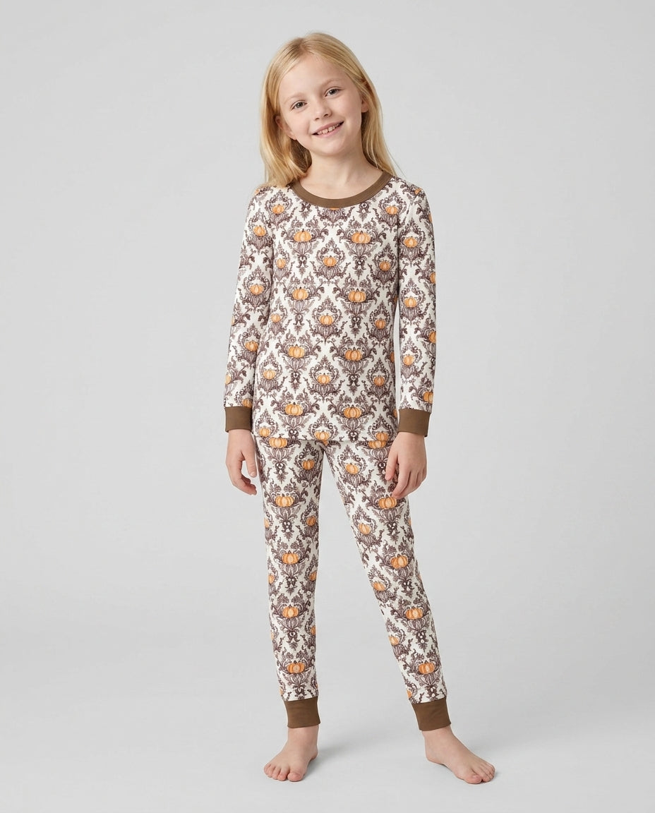Zweiteiliges Langarm-Pyjama-Set mit Sommerfrüchten