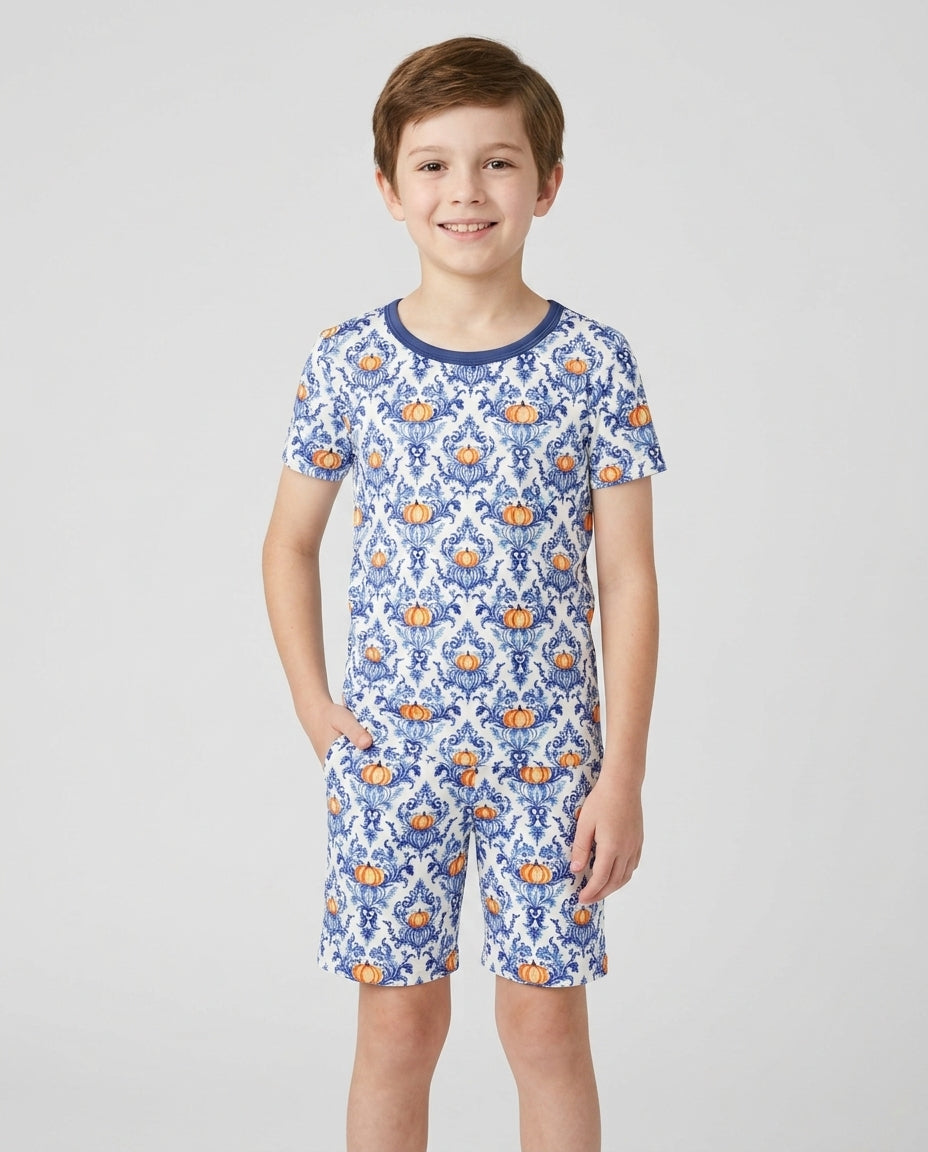 Schlafanzug-Set zweiteilig, kurze Ärmel, kurze Hose, Bambus