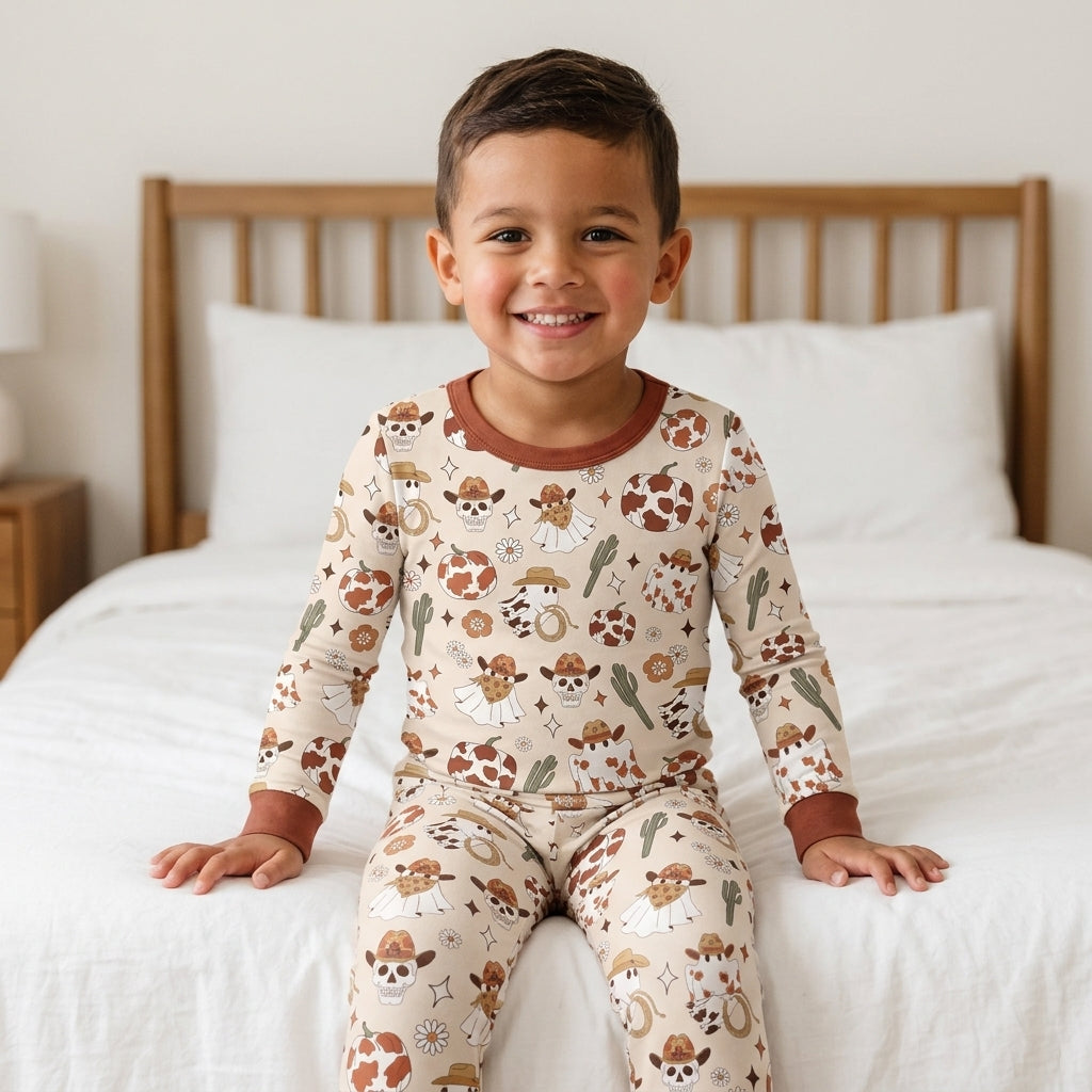 Spooky Rodeo Bamboo Two Piece Long Sleeve Pajama Set