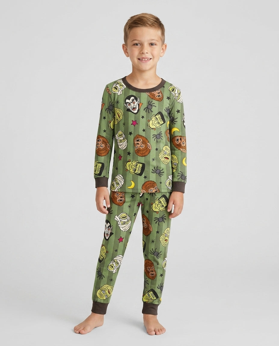 Zweiteiliges Langarm-Pyjama-Set mit Sommerfrüchten