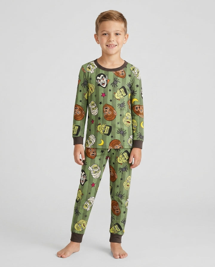 Zweiteiliges Langarm-Pyjama-Set mit Sommerfrüchten