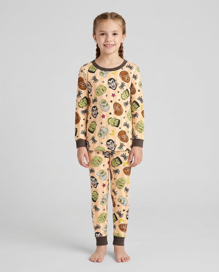 Zweiteiliges Langarm-Pyjama-Set mit Sommerfrüchten