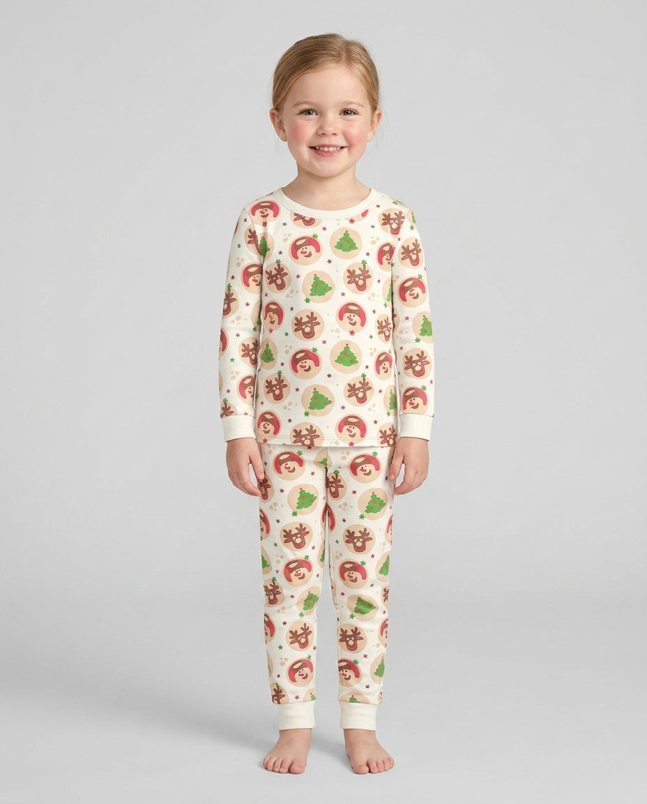 Holiday Cookie Party Family Matching Bamboo Two Piece Long Sleeve Pajama Set