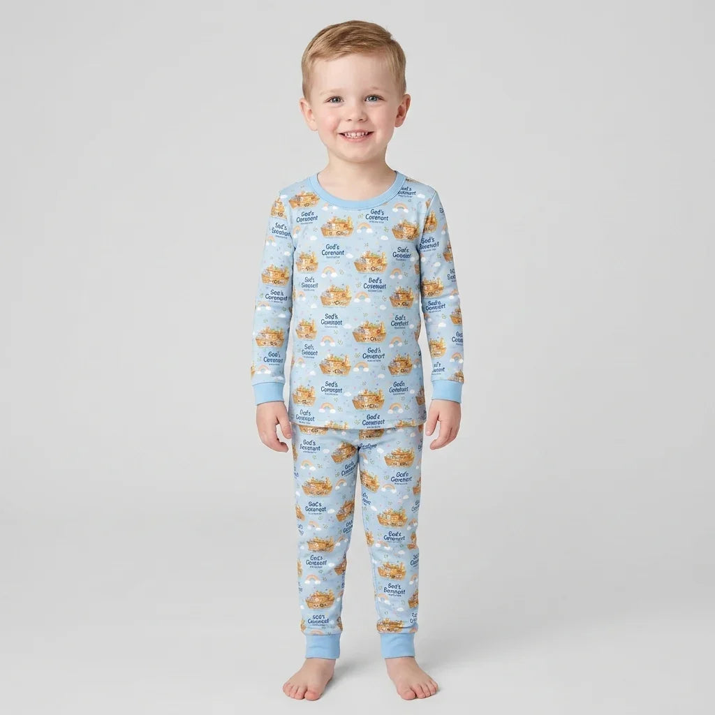 Zweiteiliges Langarm-Pyjama-Set mit Sommerfrüchten