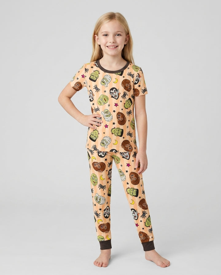Conjunto de pijama de dos piezas de manga corta de bambú