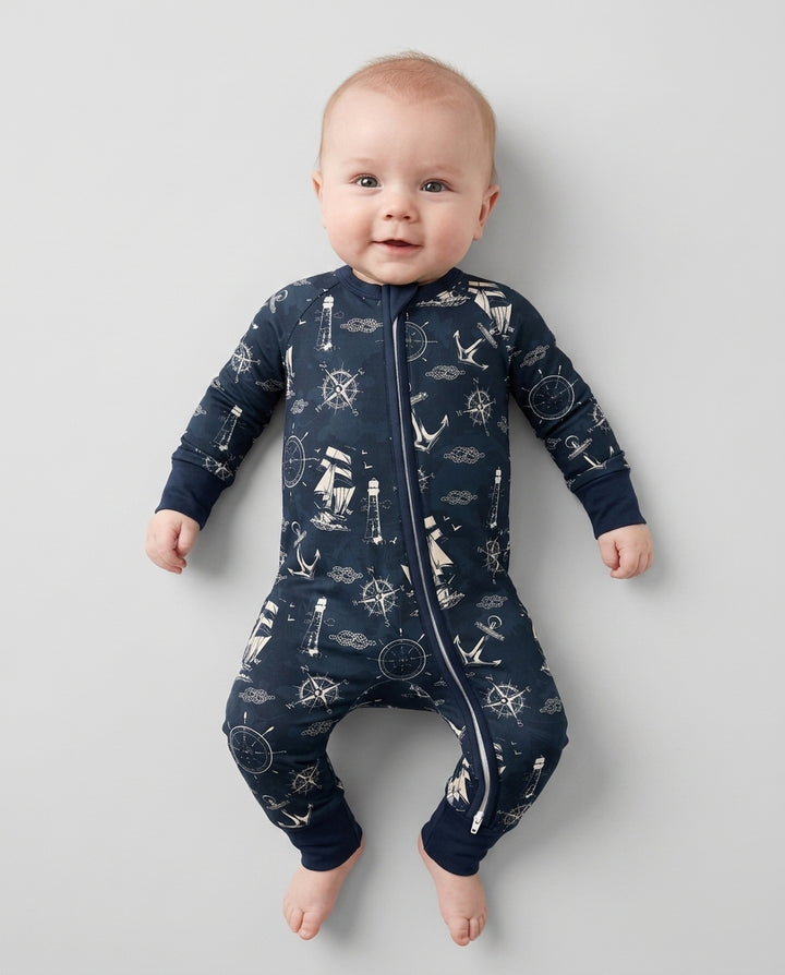 Vintage Nautical Voyage Bamboo Convertible Zippy