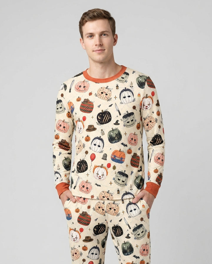 Horror Movie Pumpkins Bamboo Men's Pajama Set