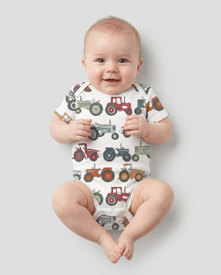 Tiny Tractors Bamboo Bodysuit