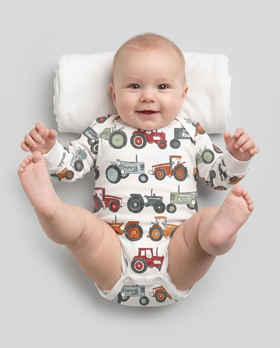 Tiny Tractors Bamboo Bodysuit
